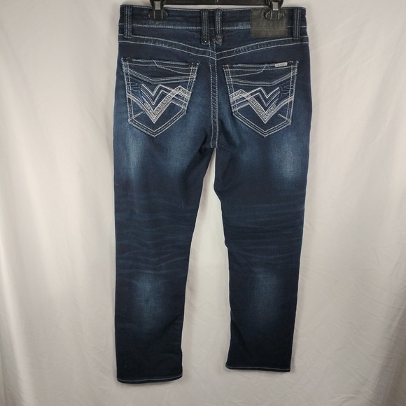 BKE Salvage Supply Co Mayhem Straight Jeans Men's 32 32x31 Regular Fit Dark Wash - Picture 9 of 16